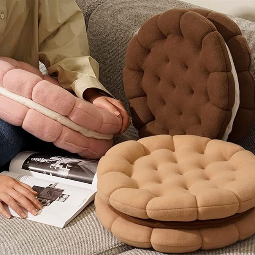 Seat & Back Cushion Cookie-Shaped Microfiber Thick Padding - Image 2