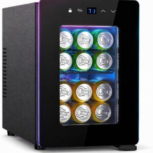 Kismile Gaming Wine Cooler with RGB Lighting, Touch Control & 46&ndash;64&deg;F Temperature Range