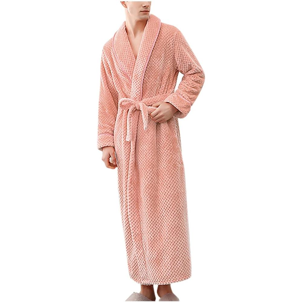 Bathrobe All-Season Soft Breathable Fleece Pockets & Belt - Image 10