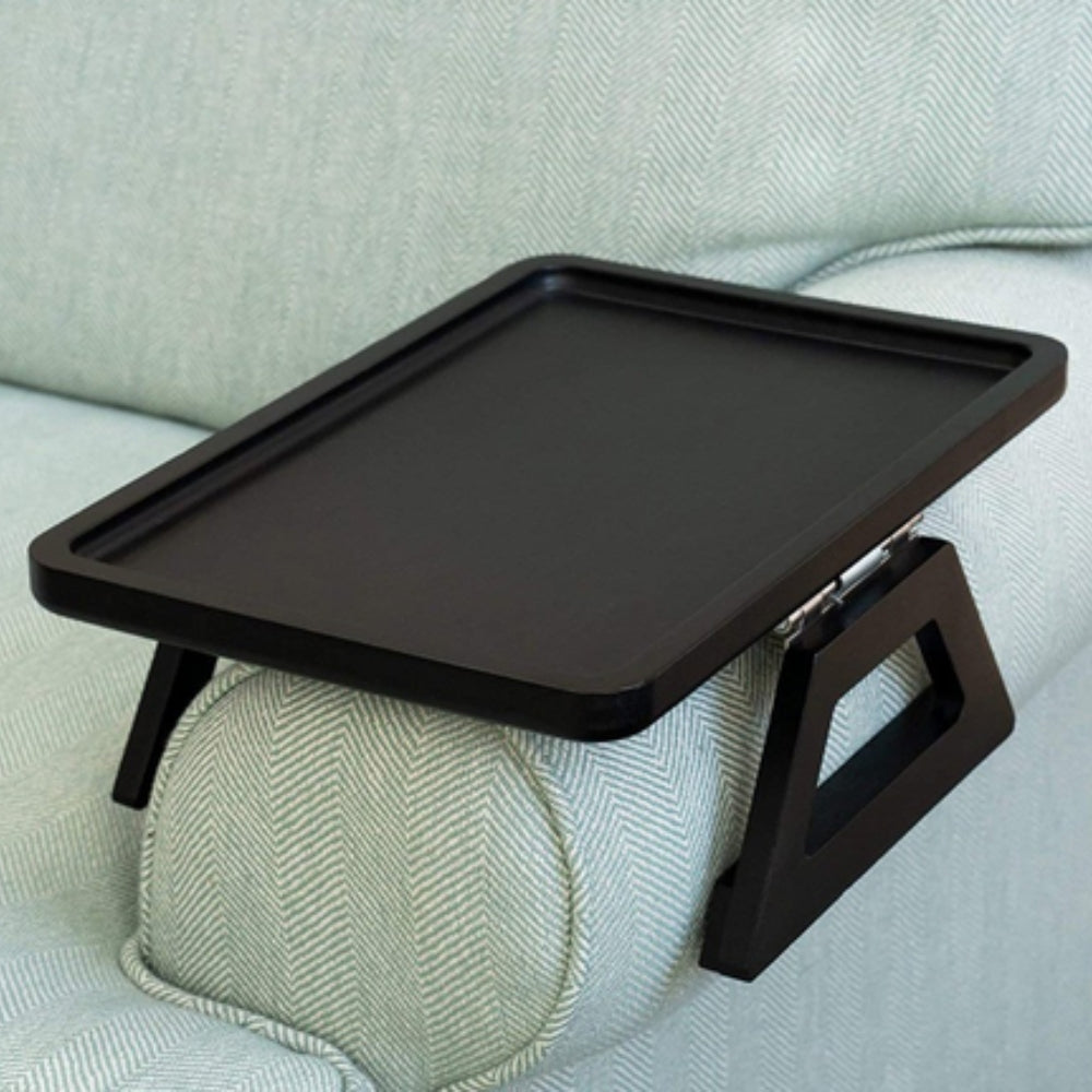Clip-On Armrest Tray Bamboo Rubber-Grip Clamp - Image 3