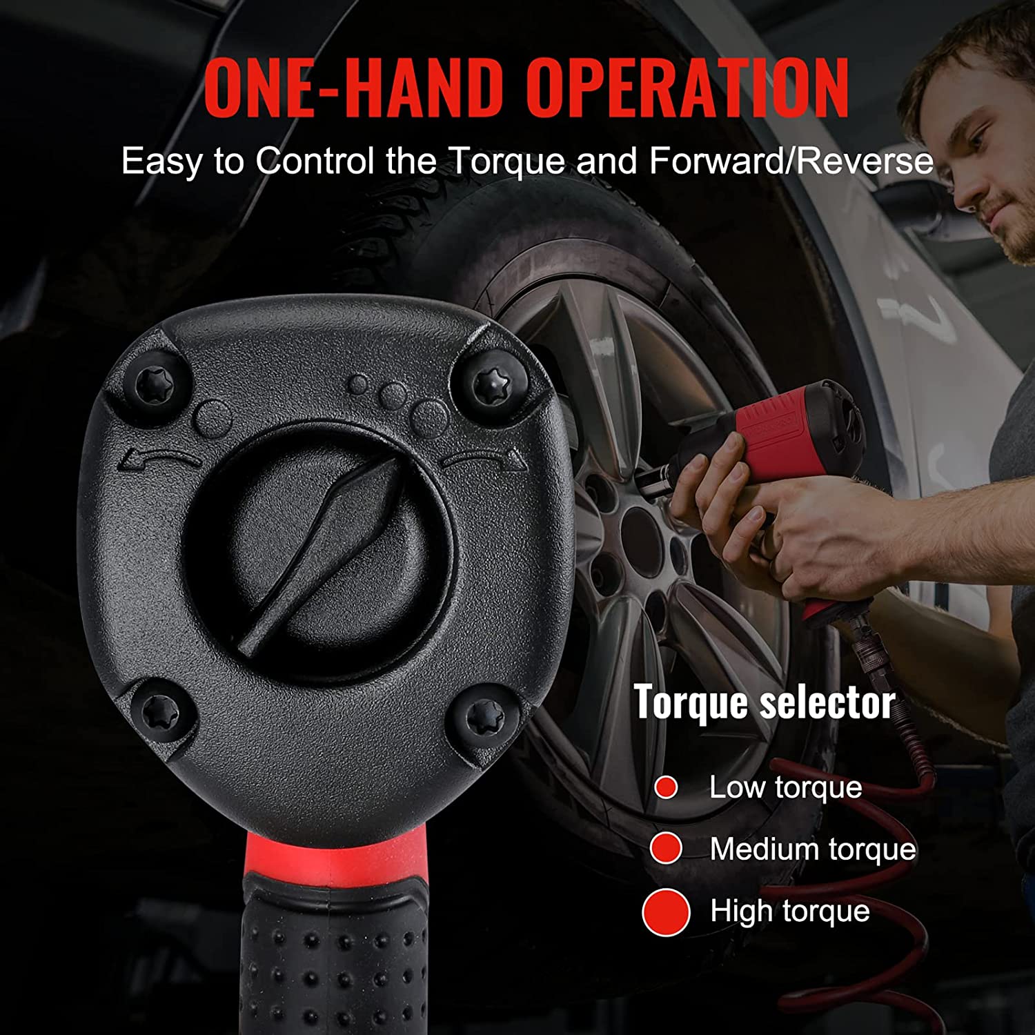 WORKPRO 1/2" Drive Air Impact Wrench for Changing Tires Auto Repair - Image 4