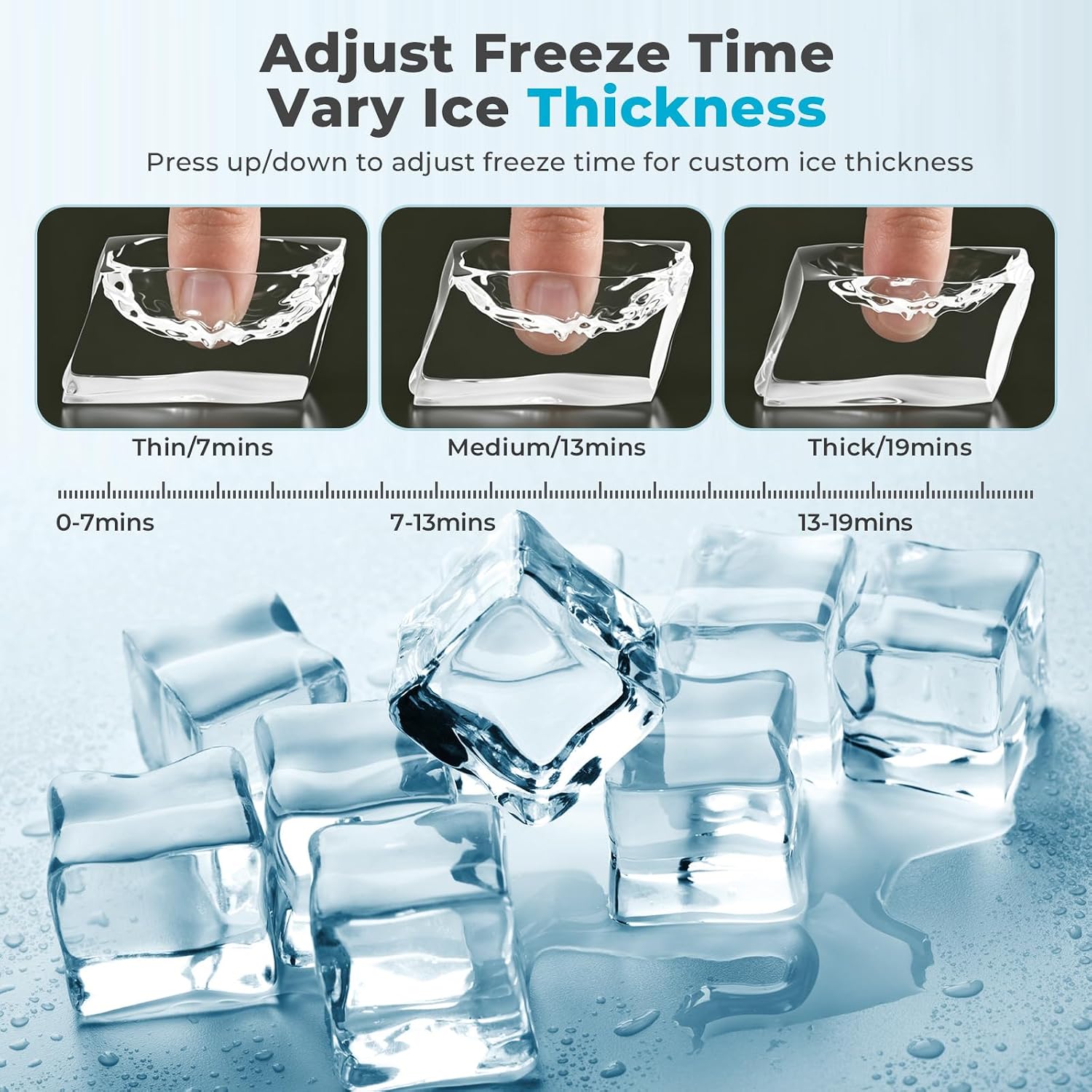 26Lbs/Day Countertop Ice Cube Maker IM5812F - Image 3