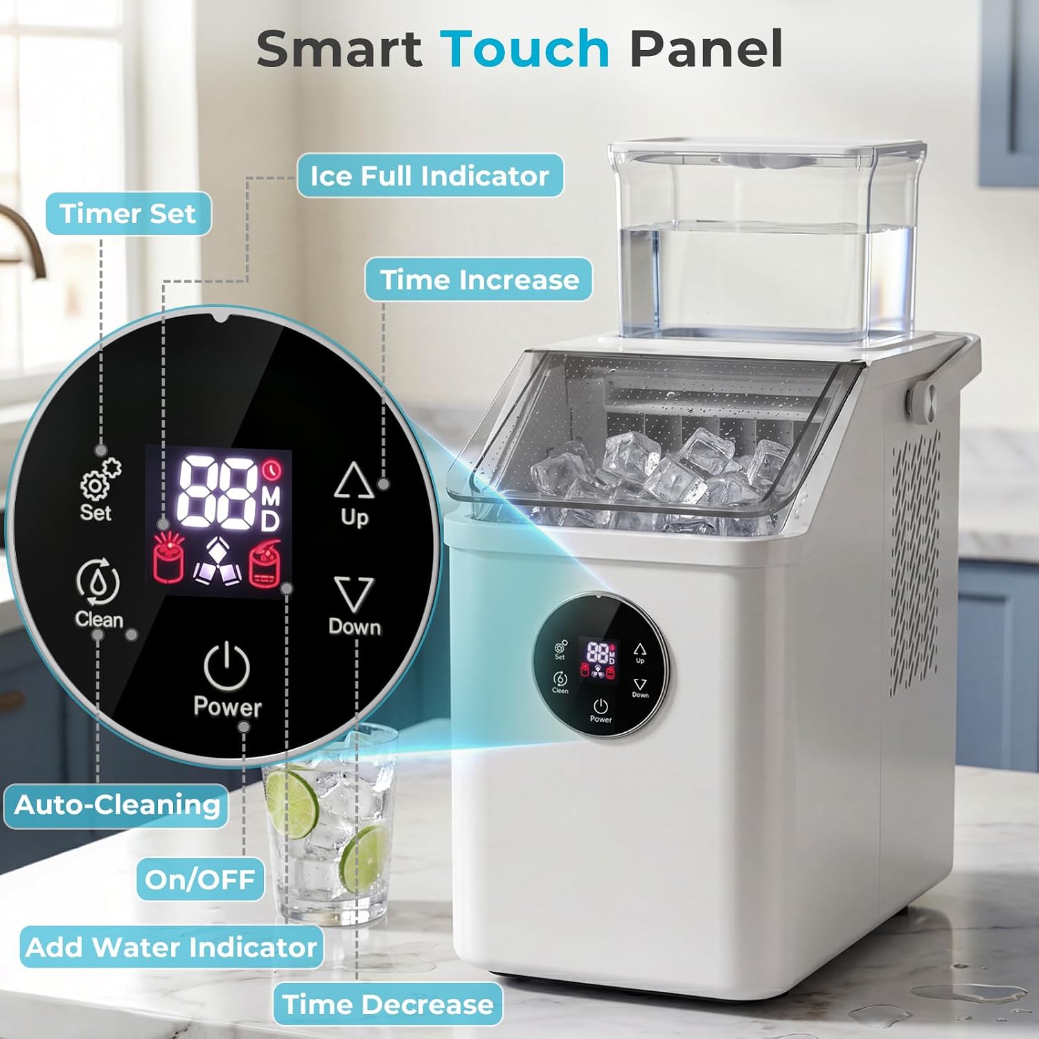 26Lbs/Day Countertop Ice Cube Maker IM5812F - Image 5