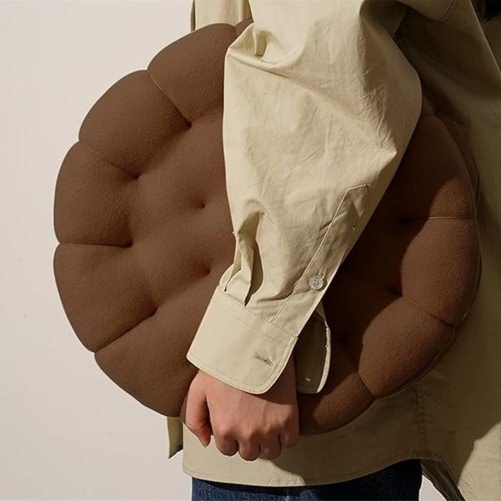 Seat & Back Cushion Cookie-Shaped Microfiber Thick Padding - Image 4