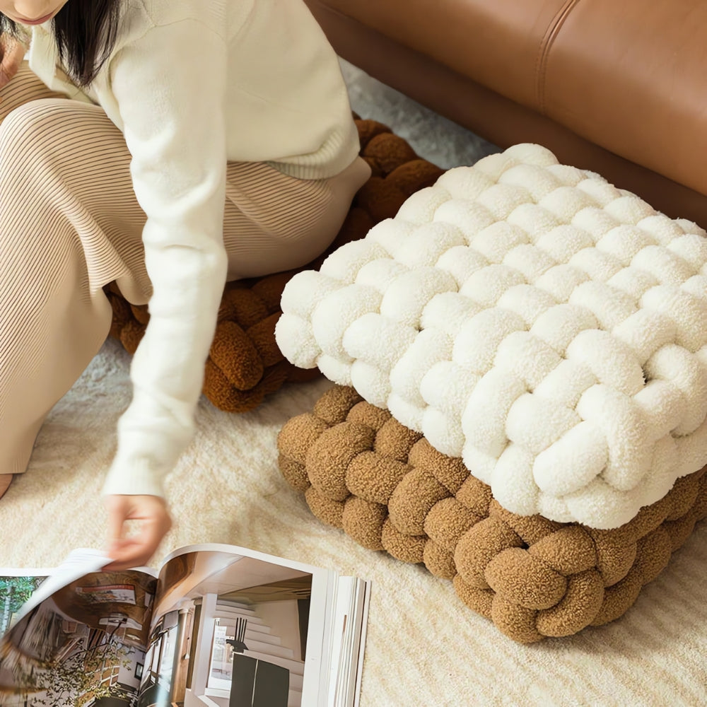 Cushion Knot Boucle Lamb Velvet Cotton Filled - Image 2