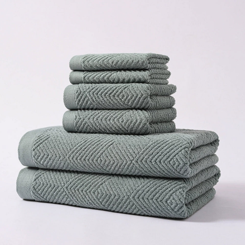 Towel Set 100% Cotton Plush Z-Weave 6-Piece - Image 3