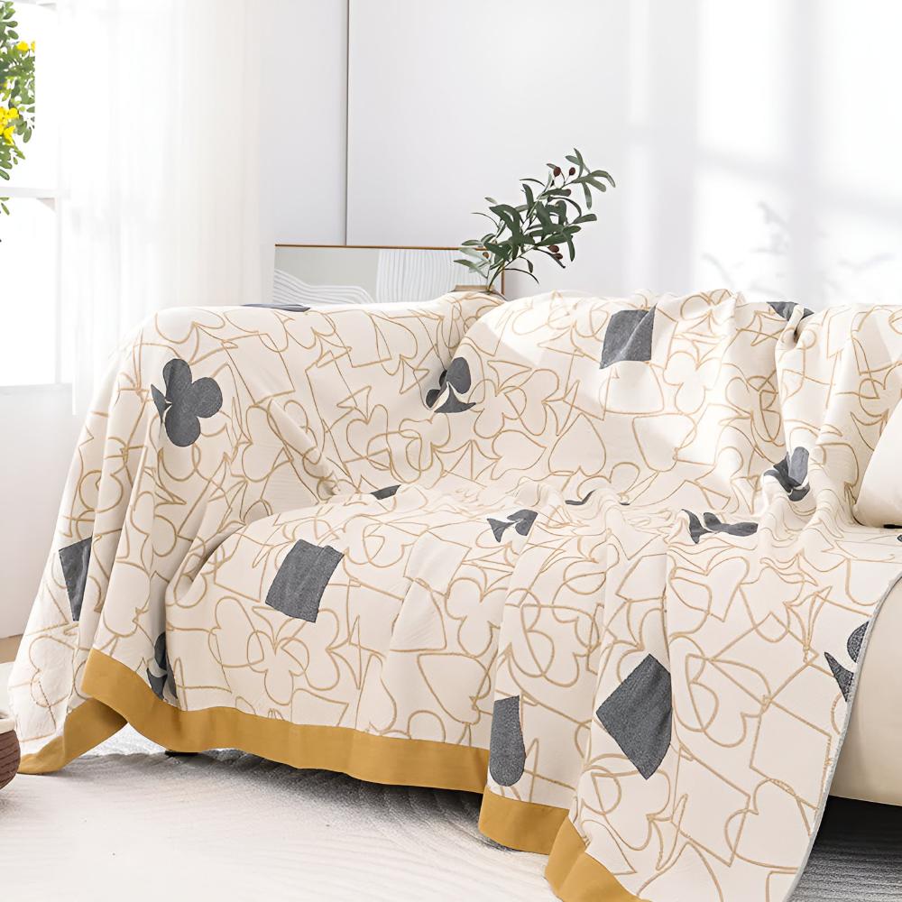 Blanket 100% Cotton Poker Pattern 4-Layer Machine Washable - Image 5