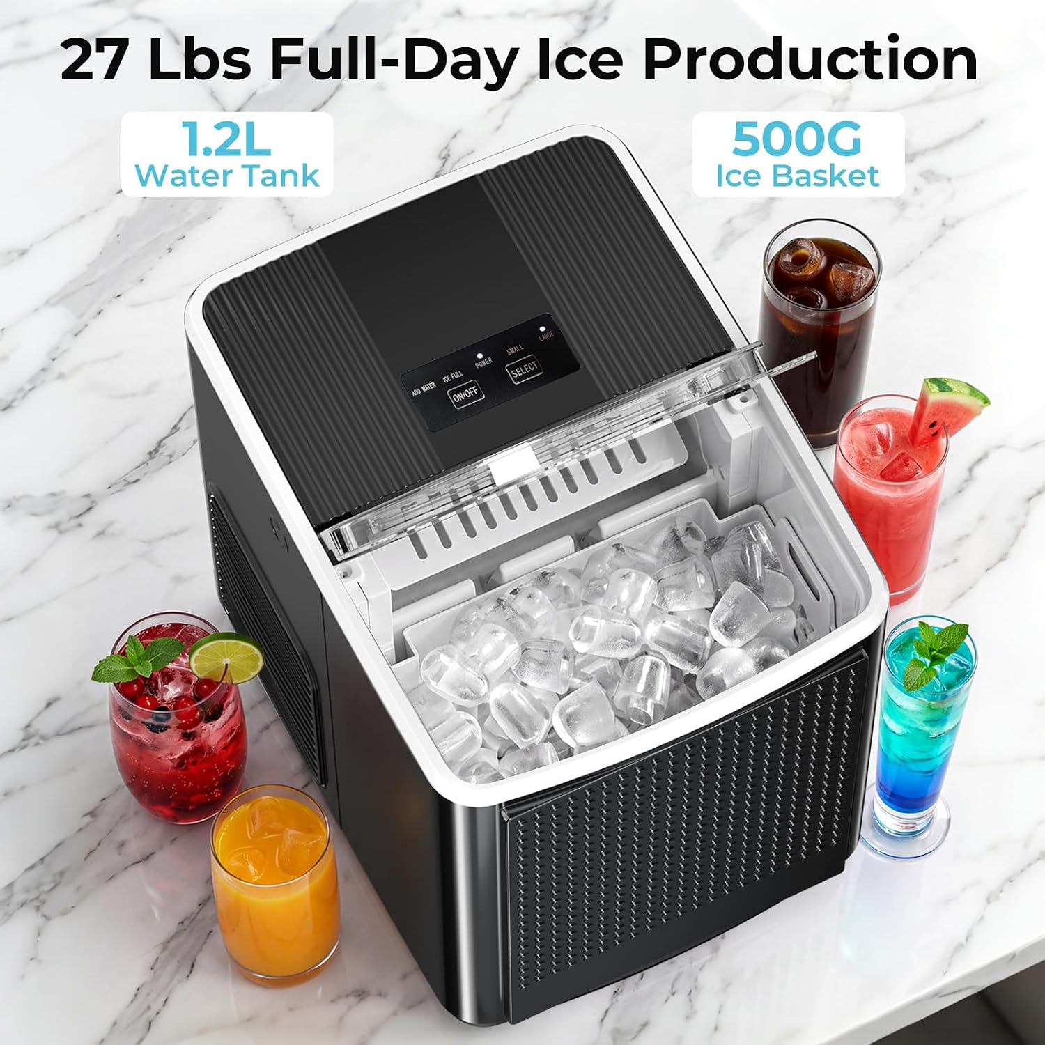 27lbs/24H Bullet Ice Maker Countertop IM5812XH - Image 3