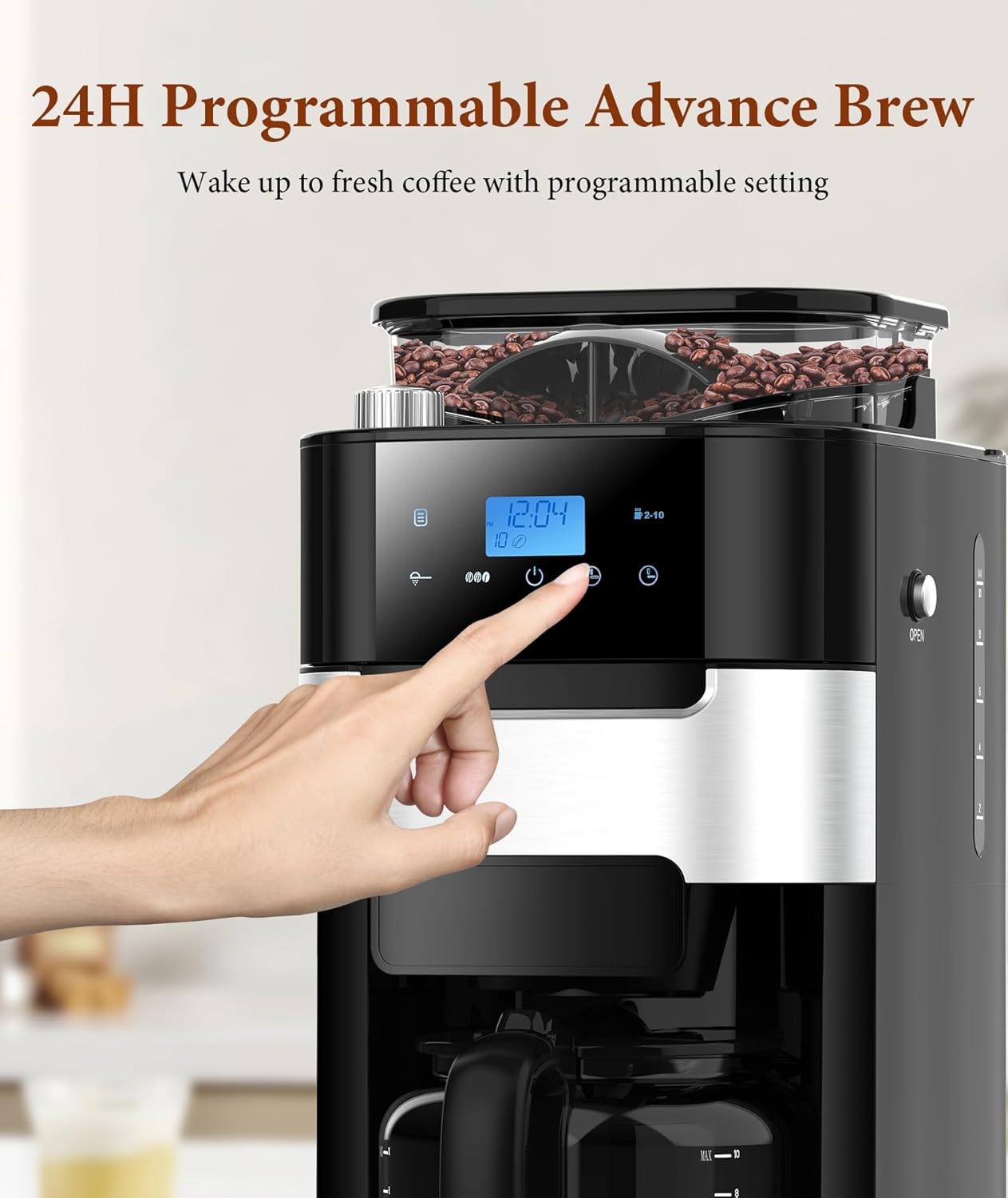 10-Cup Drip Coffee Maker with Built-In Grinder CM8025 - Image 5