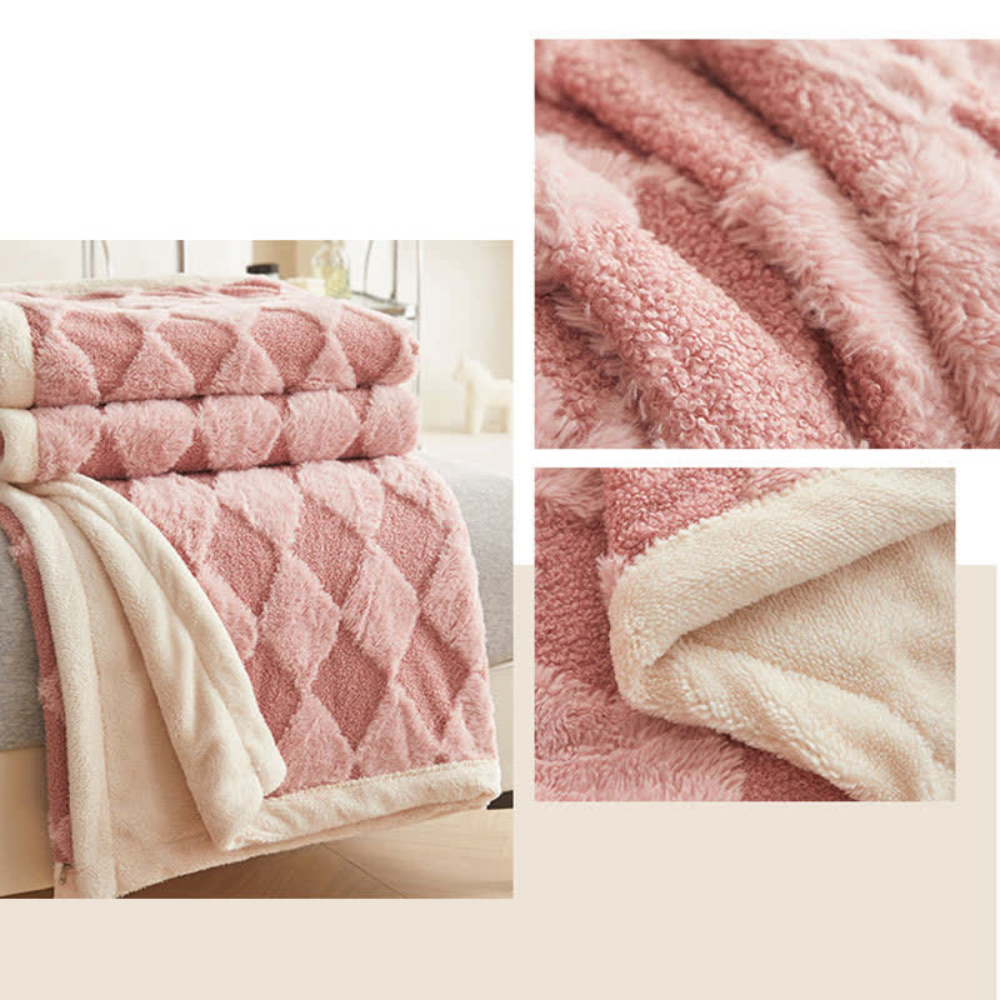 Plush Blanket Soft Microfiber Raised Diamond Pattern - Image 14