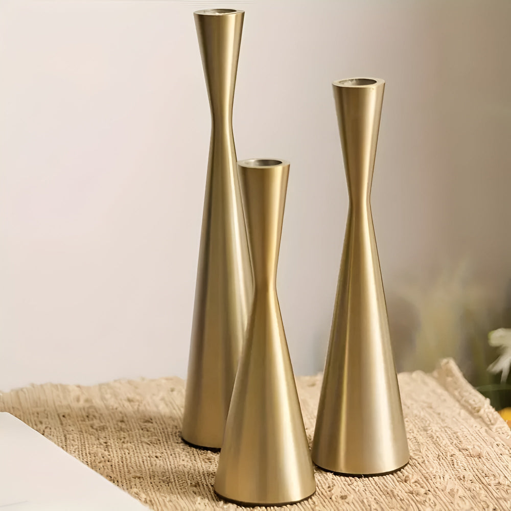 Candlesticks Nordic Waist Lacquered Iron Set of 3 - Image 2