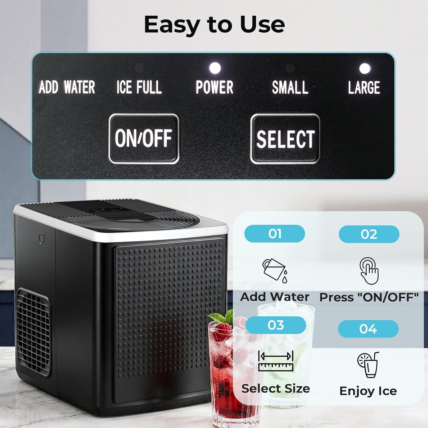 27lbs/24H Bullet Ice Maker Countertop IM5812XH - Image 5