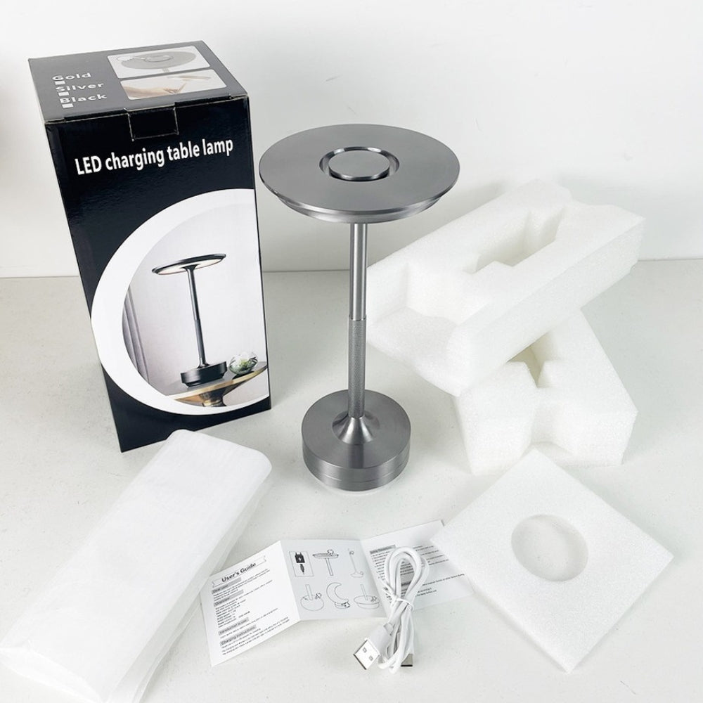 Desk Lamp Brushed Aluminium Rechargeable Touch Dimming - Image 2