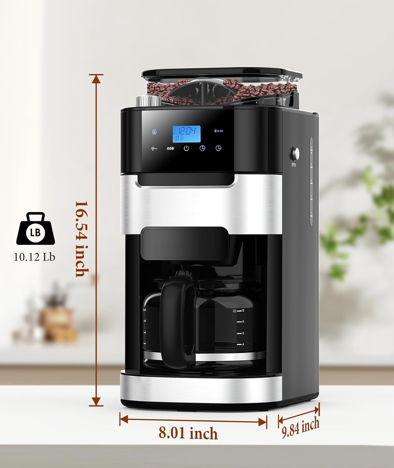 10-Cup Drip Coffee Maker with Built-In Grinder CM8025 - Image 8
