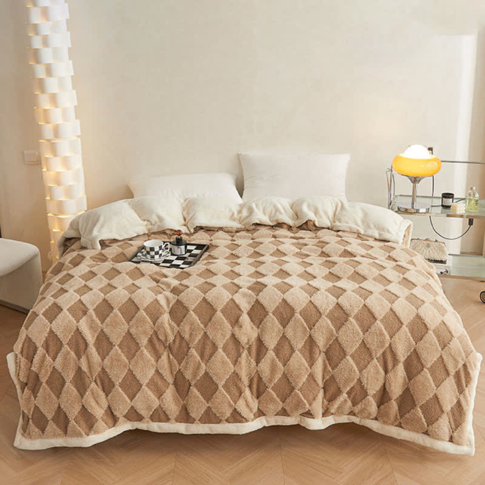 Plush Blanket Soft Microfiber Raised Diamond Pattern - Image 6