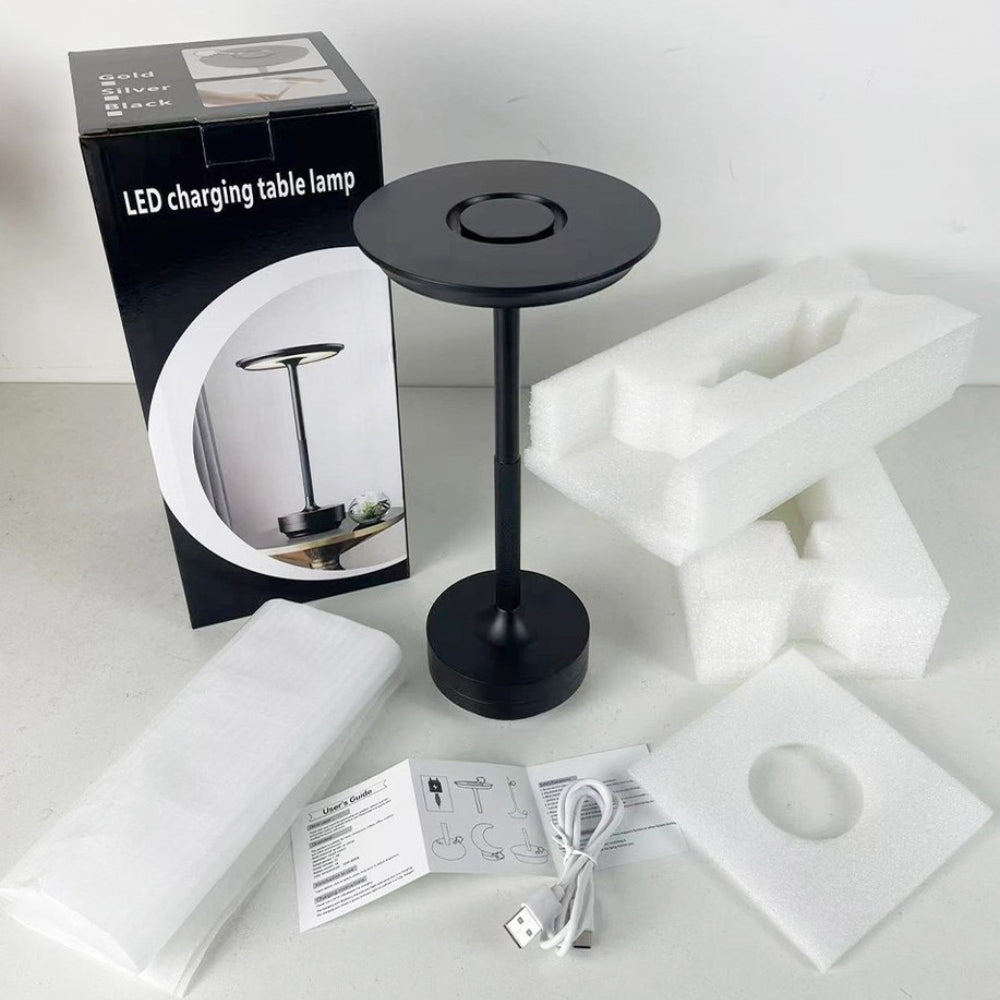 Desk Lamp Brushed Aluminium Rechargeable Touch Dimming - Image 3