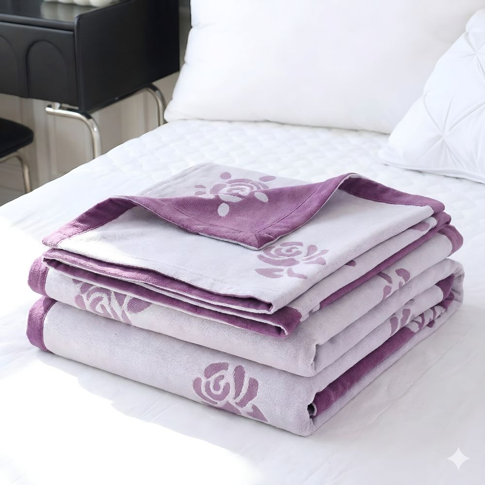 Blanket Bamboo Cooling Rose Print 59x79 - Image 4