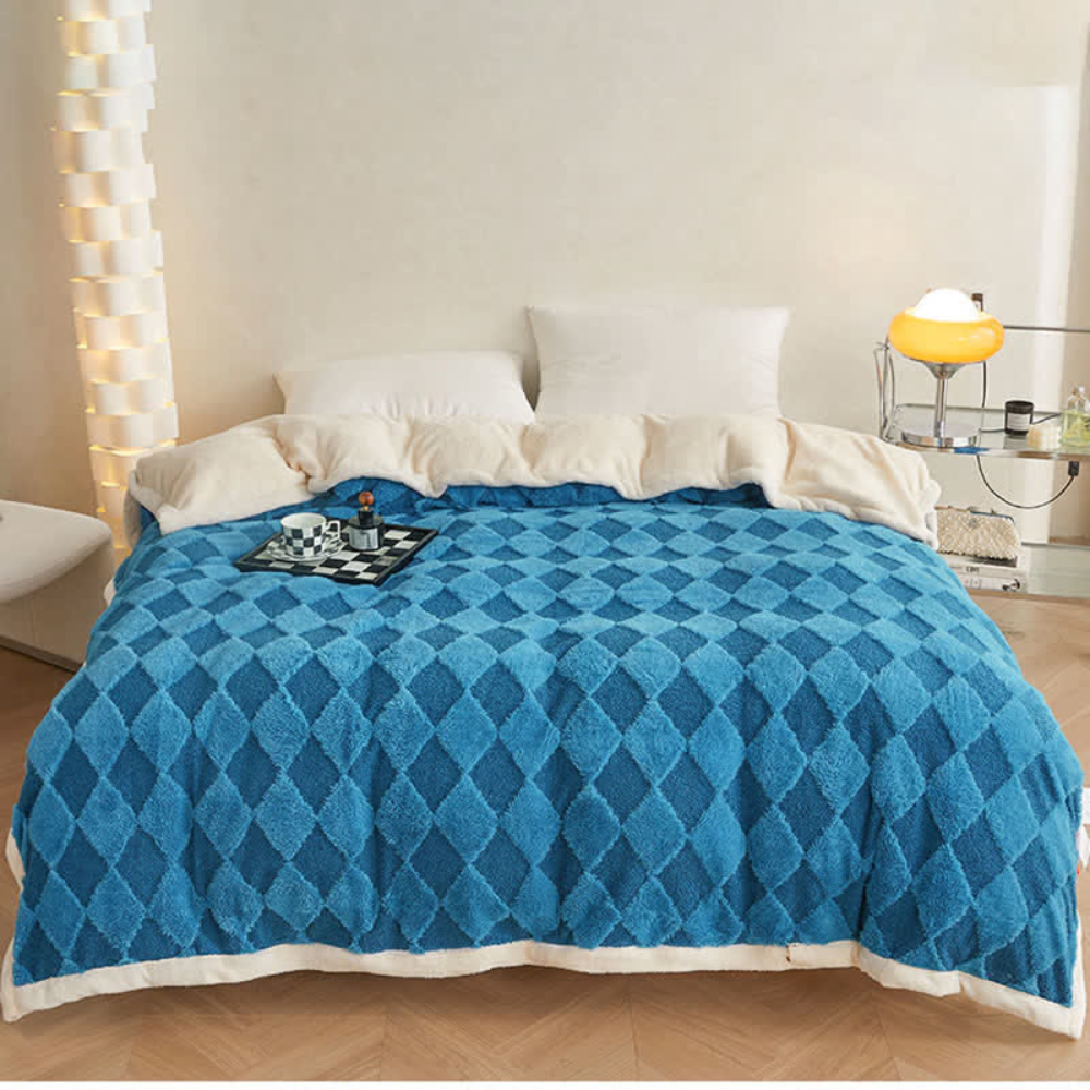 Plush Blanket Soft Microfiber Raised Diamond Pattern - Image 8