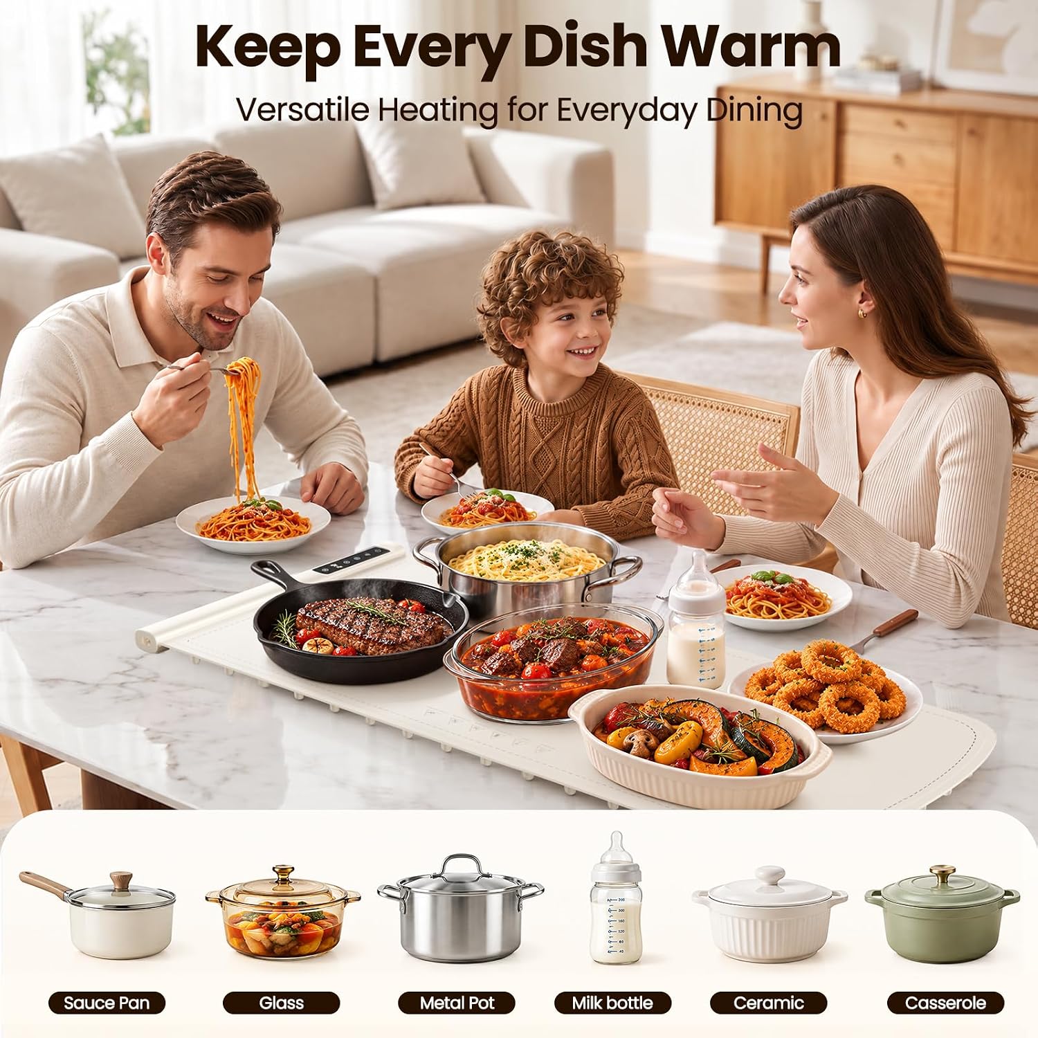 Kismile Extra Large 8-Plate Food Warming Mat WB2908 - Image 2