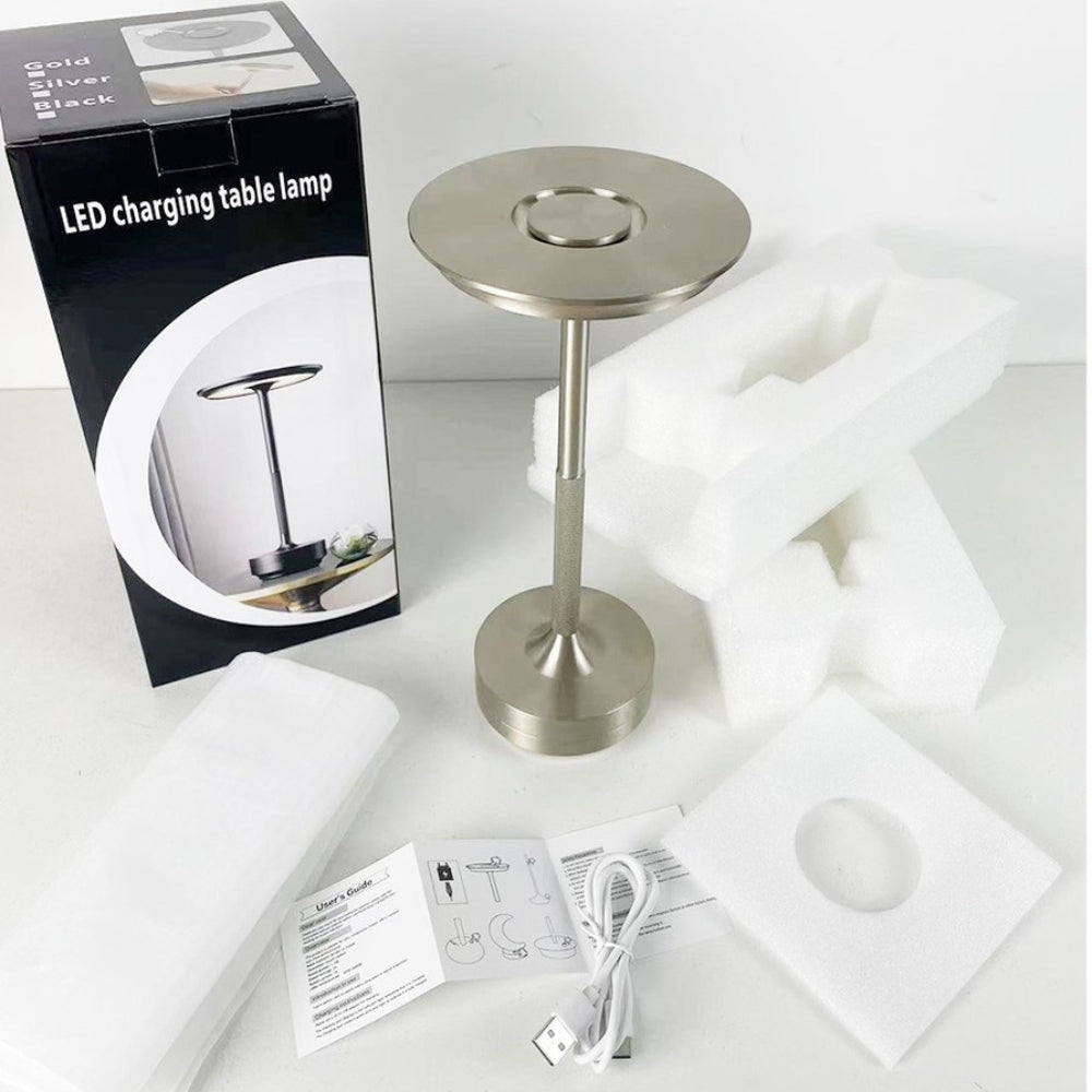 Desk Lamp Brushed Aluminium Rechargeable Touch Dimming - Image 5