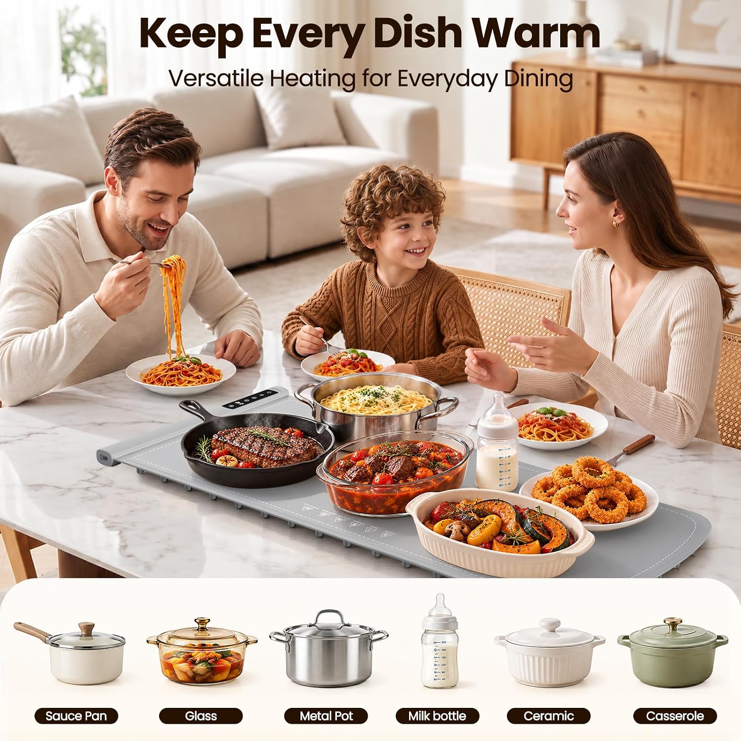 Kismile Extra Large 8-Plate Food Warming Mat WB2908 - Image 9