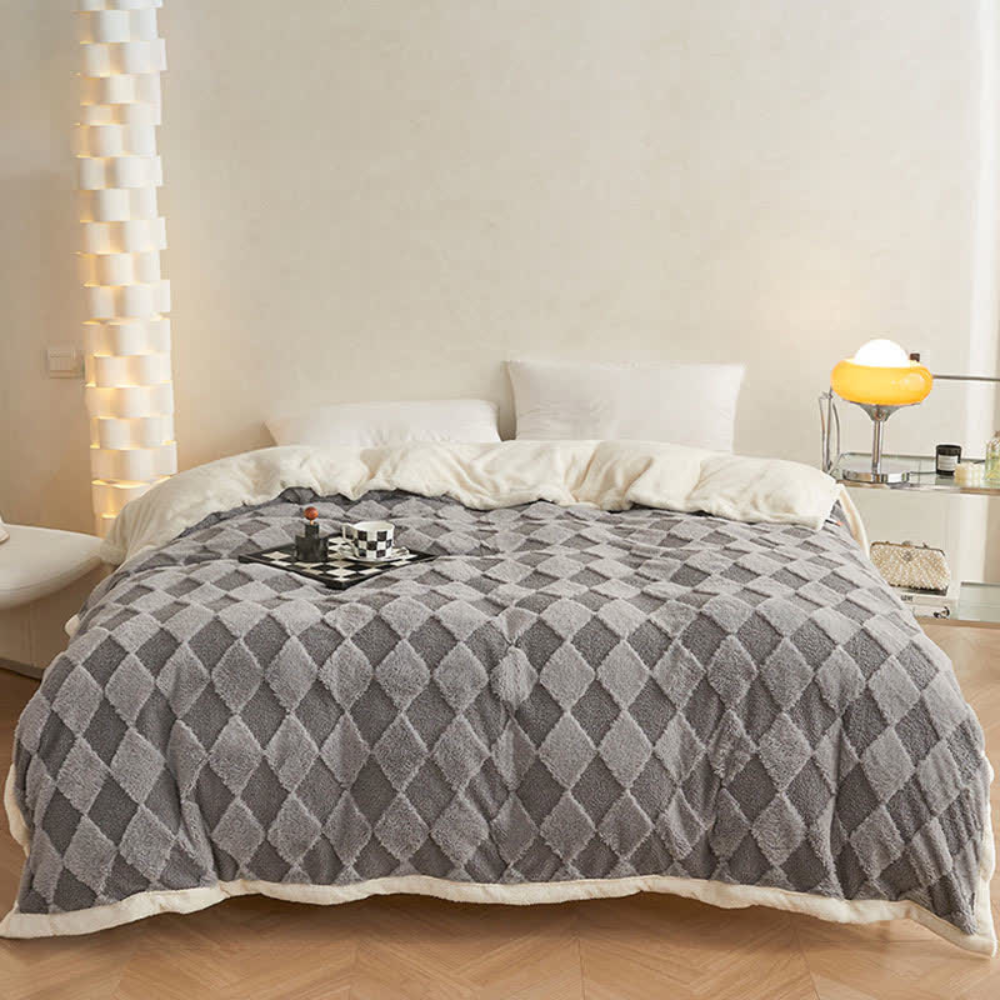 Plush Blanket Soft Microfiber Raised Diamond Pattern - Image 7