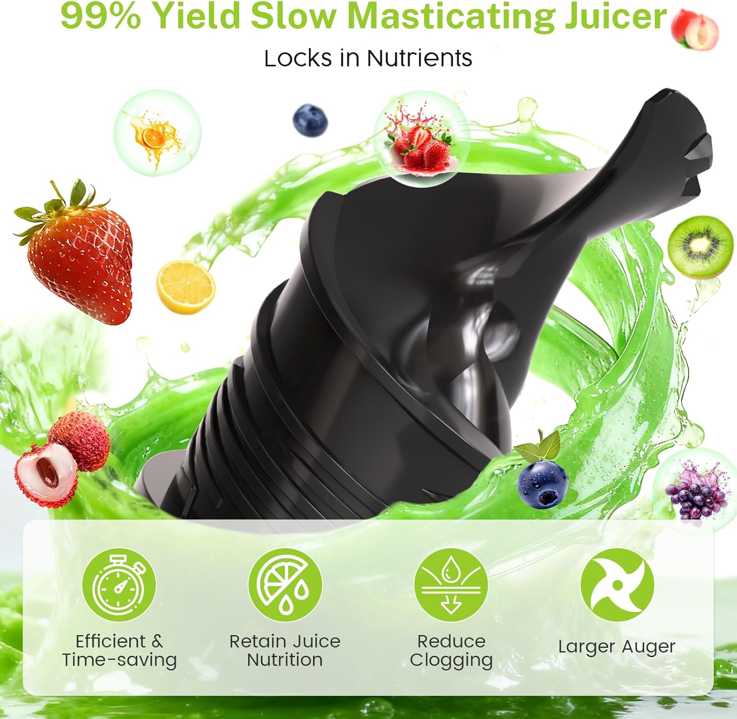 Kismile Juicer Machines with 5.4" Large Feed Chute 27120KJU0 - Image 2