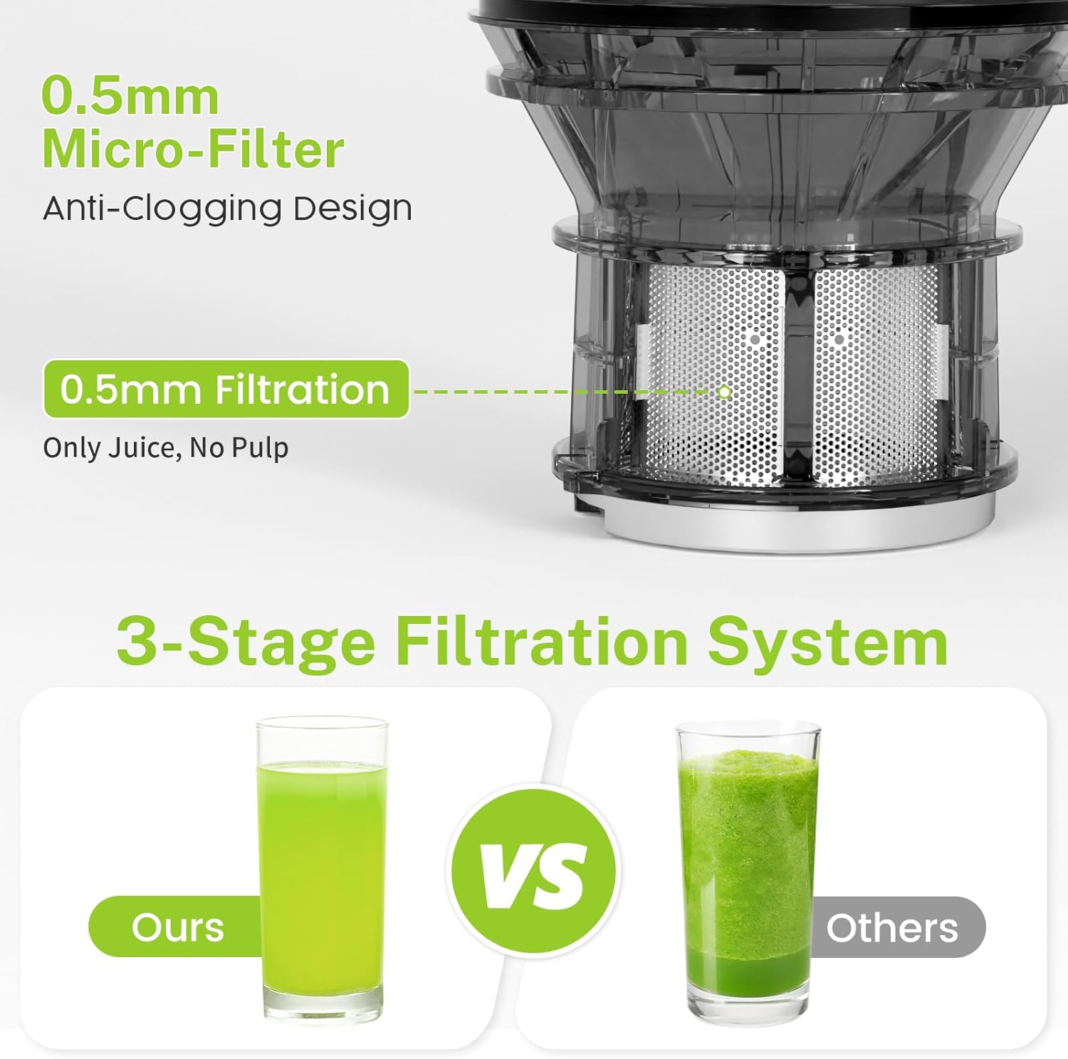 Kismile Juicer Machines with 5.4" Large Feed Chute 27120KJU0 - Image 3
