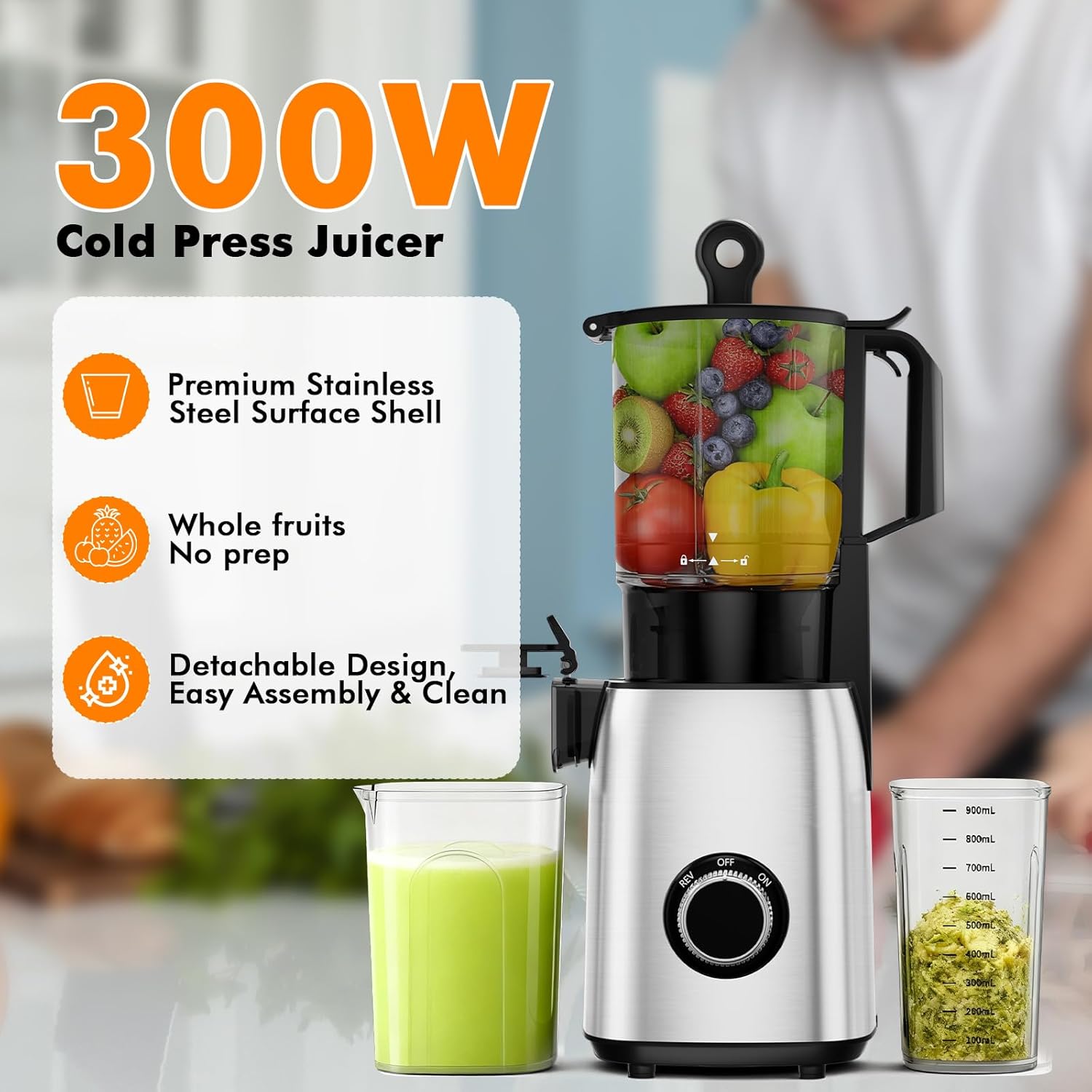 Kismile Juicer Machines with 5.4" Large Feed Chute 27120KJU0 - Image 10