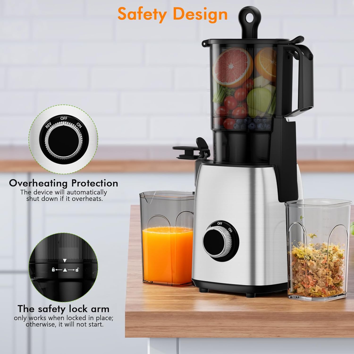 Kismile Juicer Machines with 5.4" Large Feed Chute 27120KJU0 - Image 13