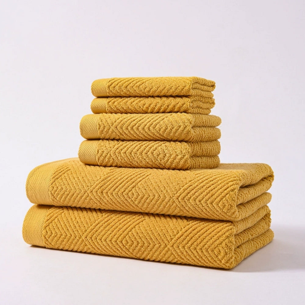 Towel Set 100% Cotton Plush Z-Weave 6-Piece - Image 2