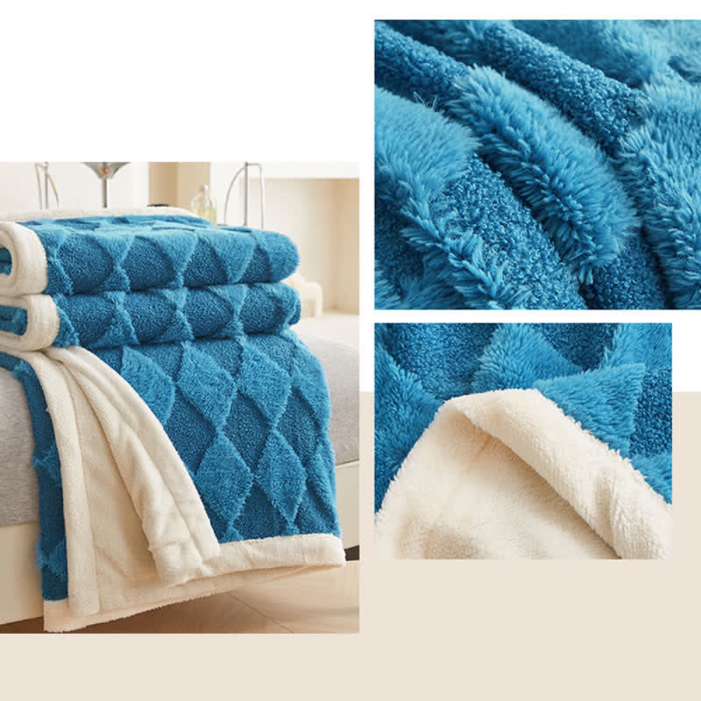 Plush Blanket Soft Microfiber Raised Diamond Pattern - Image 23