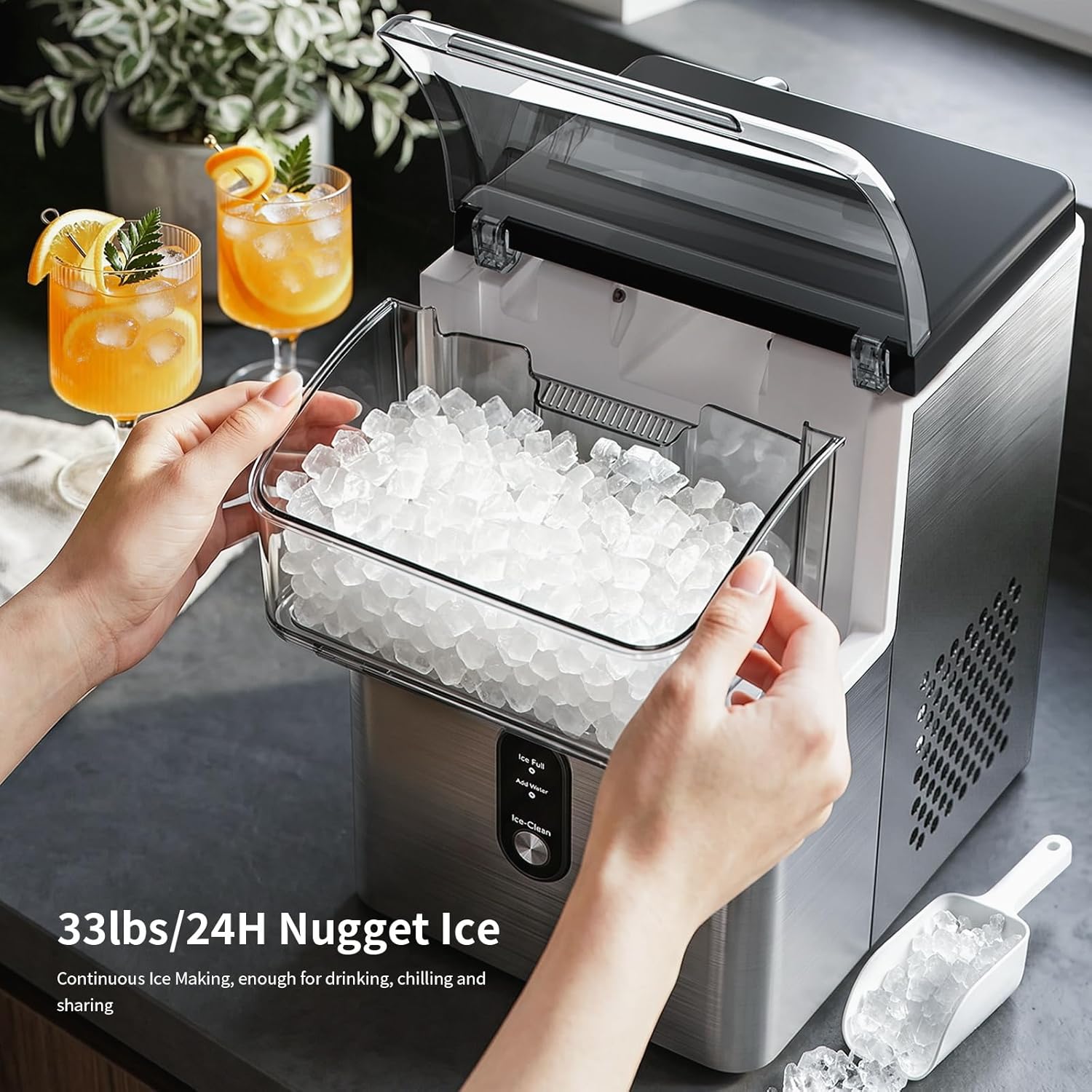 Kismile Nugget Ice Makers Countertop IM5815NB - Image 16