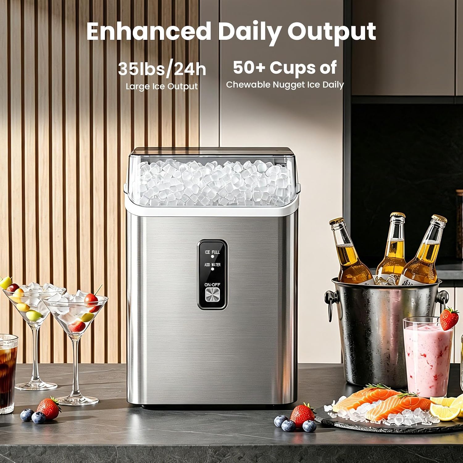 35 lb Nugget Ice Maker Countertop, Self-Cleaning IM5815NG - Image 9