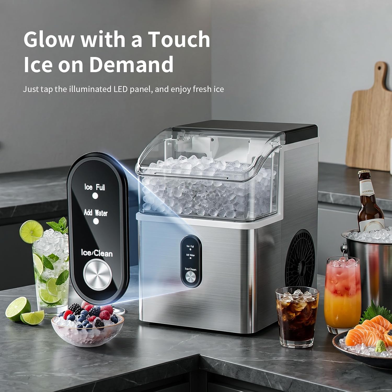 Kismile Nugget Ice Makers Countertop IM5815NB - Image 19
