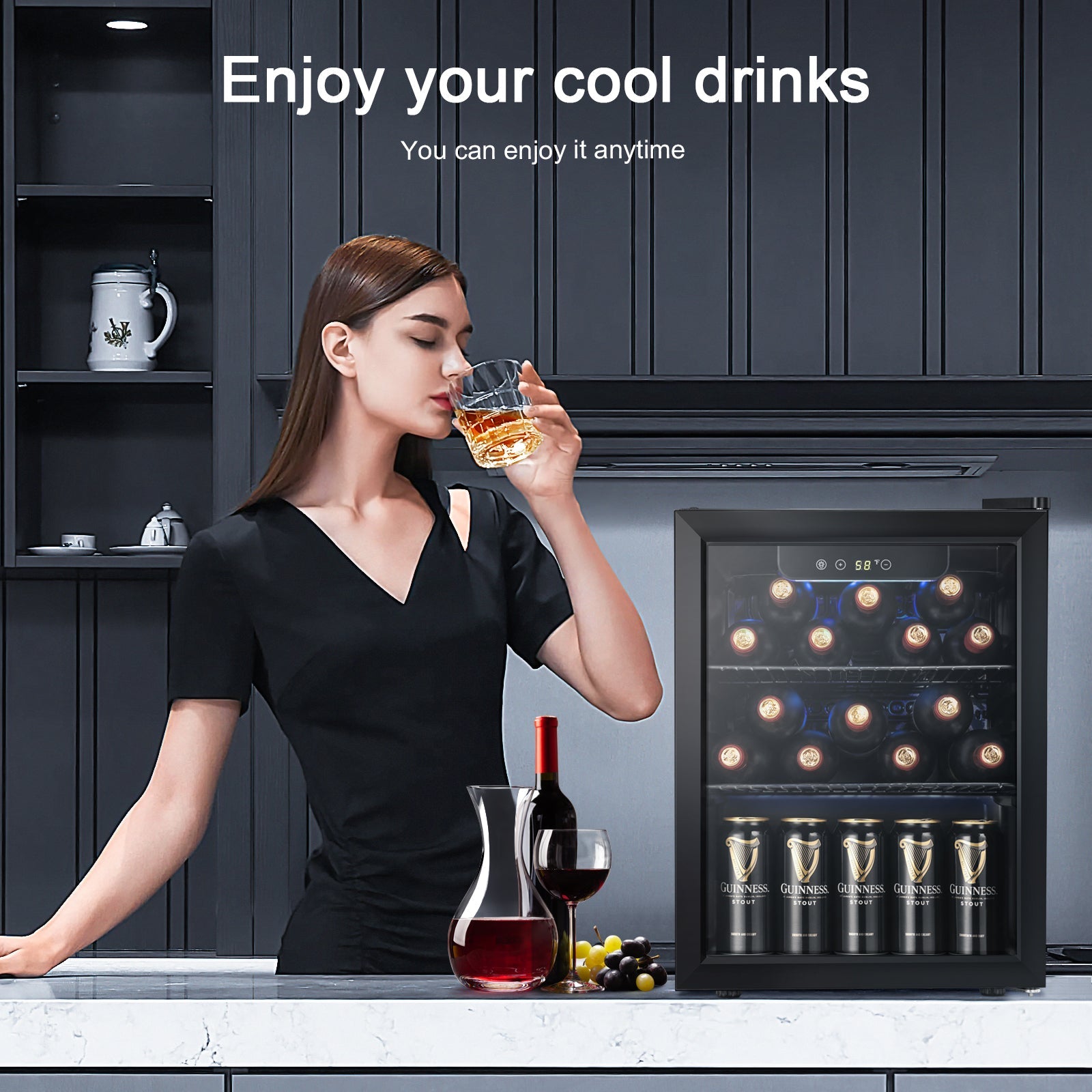 Kismile 1.7 Cu.ft Beverage Refrigerator and Cooler W5848H - Image 6