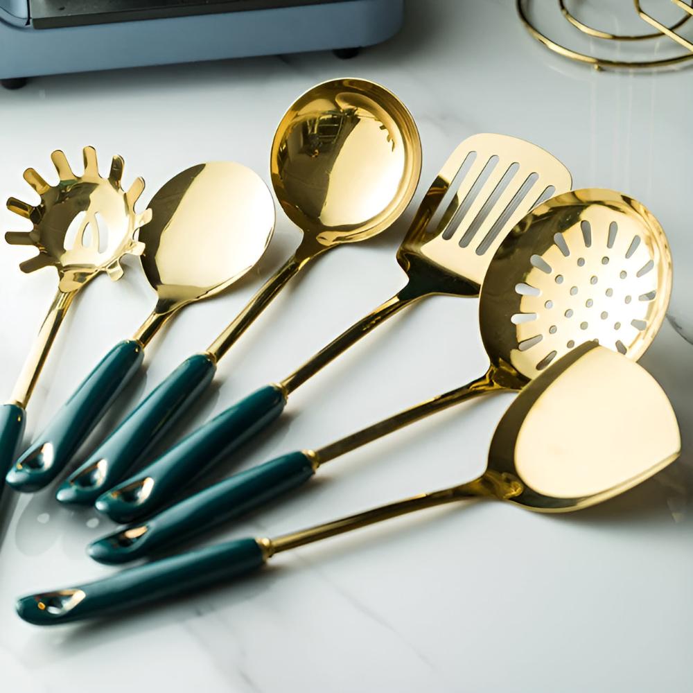 Utensil Set Stainless Steel Dishwasher Safe With Rack - Image 7