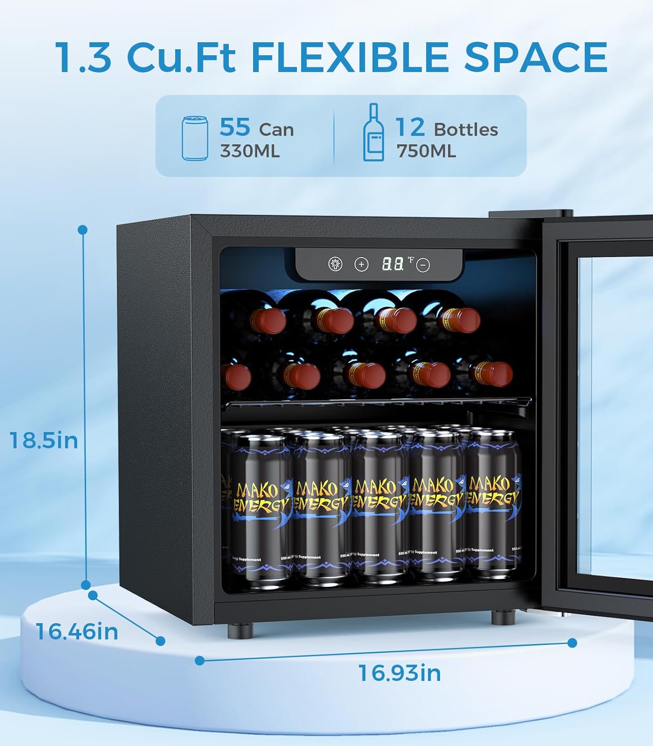 1.3 Cu.ft Mini Beverage Refrigerator and Cooler W5836H - Image 2