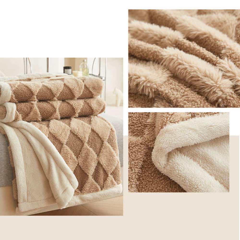 Plush Blanket Soft Microfiber Raised Diamond Pattern - Image 19