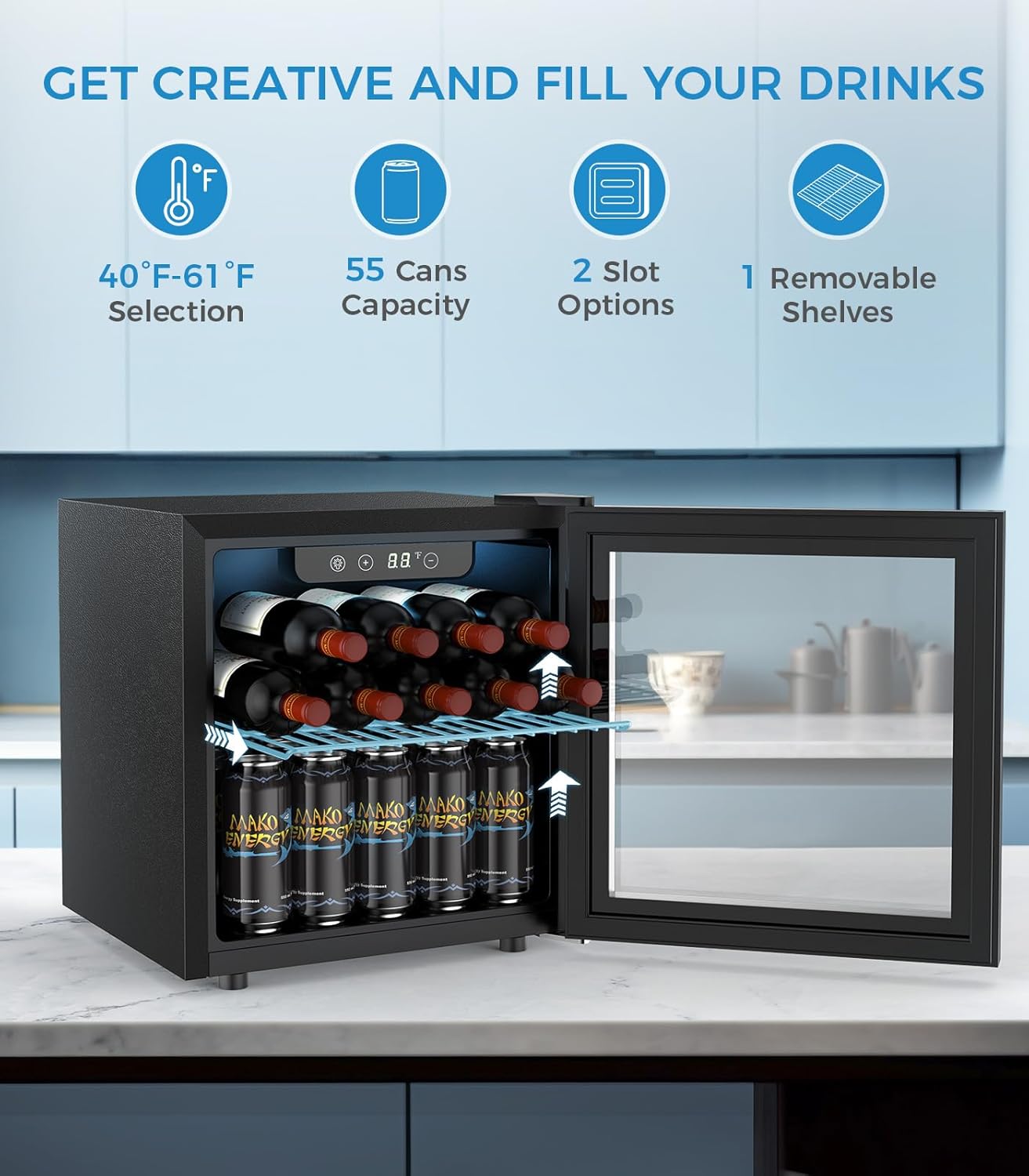 1.3 Cu.ft Mini Beverage Refrigerator and Cooler W5836H - Image 5