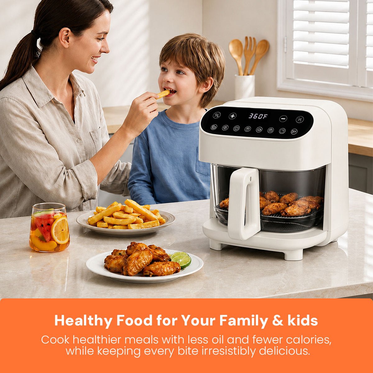 Kismile 5 Quart Glass Air Fryer, Non-Toxic PTFE-Free with 360° Visible Bowl, 8 Presets 12420KAF0 - Image 21