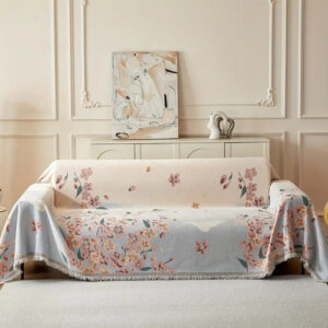 Sofa Cover Reversible Floral Jacquard Cotton-Microfiber Machine-Washable