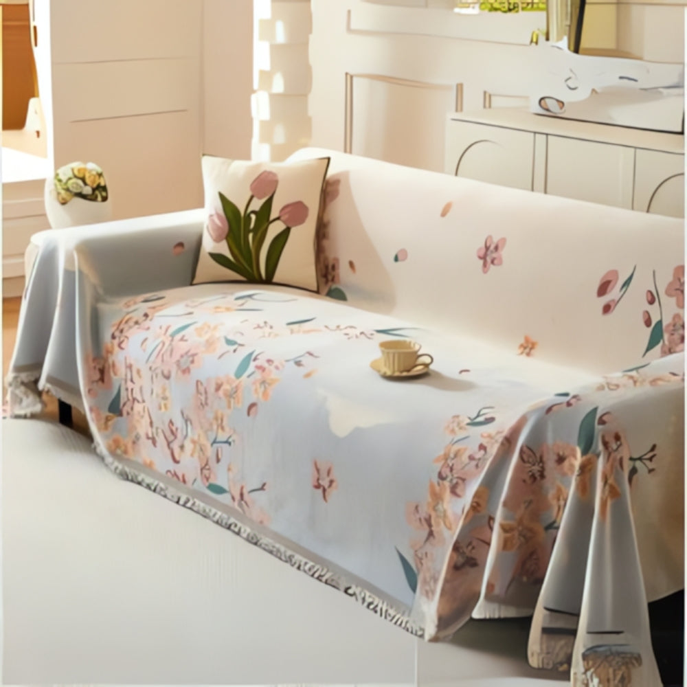 Sofa Cover Reversible Floral Jacquard Cotton-Microfiber Machine-Washable - Image 4