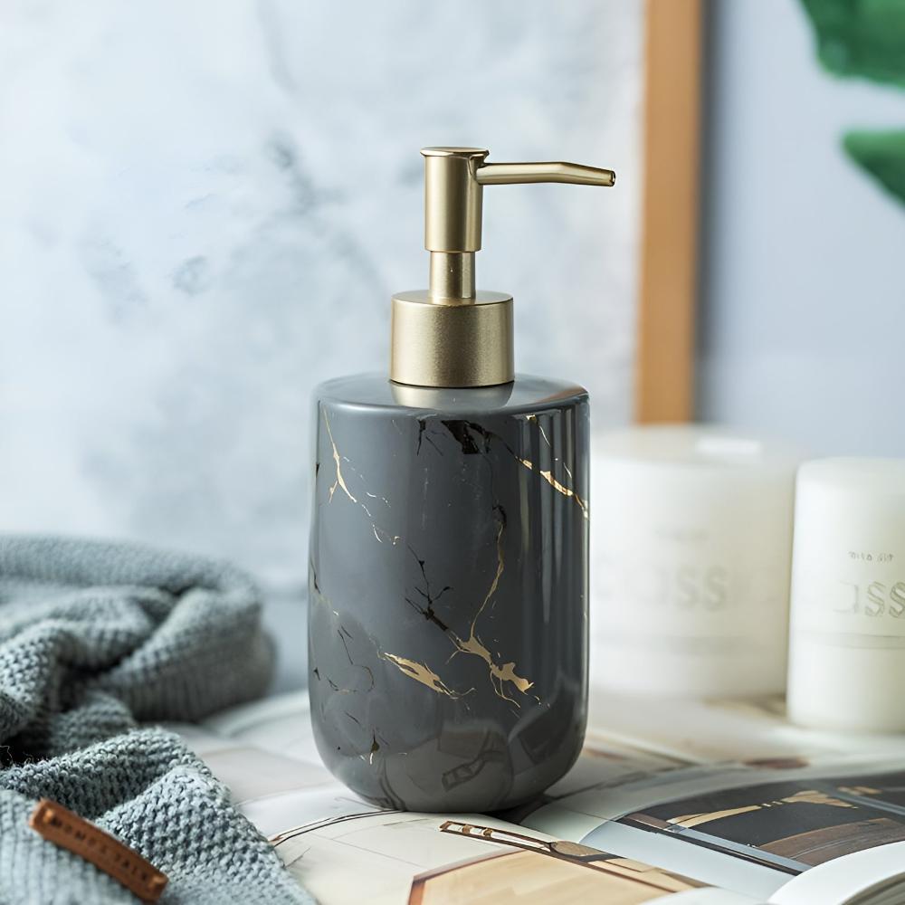 Soap Dispenser Ceramic Marble Gold Veins 400 ml - Image 5
