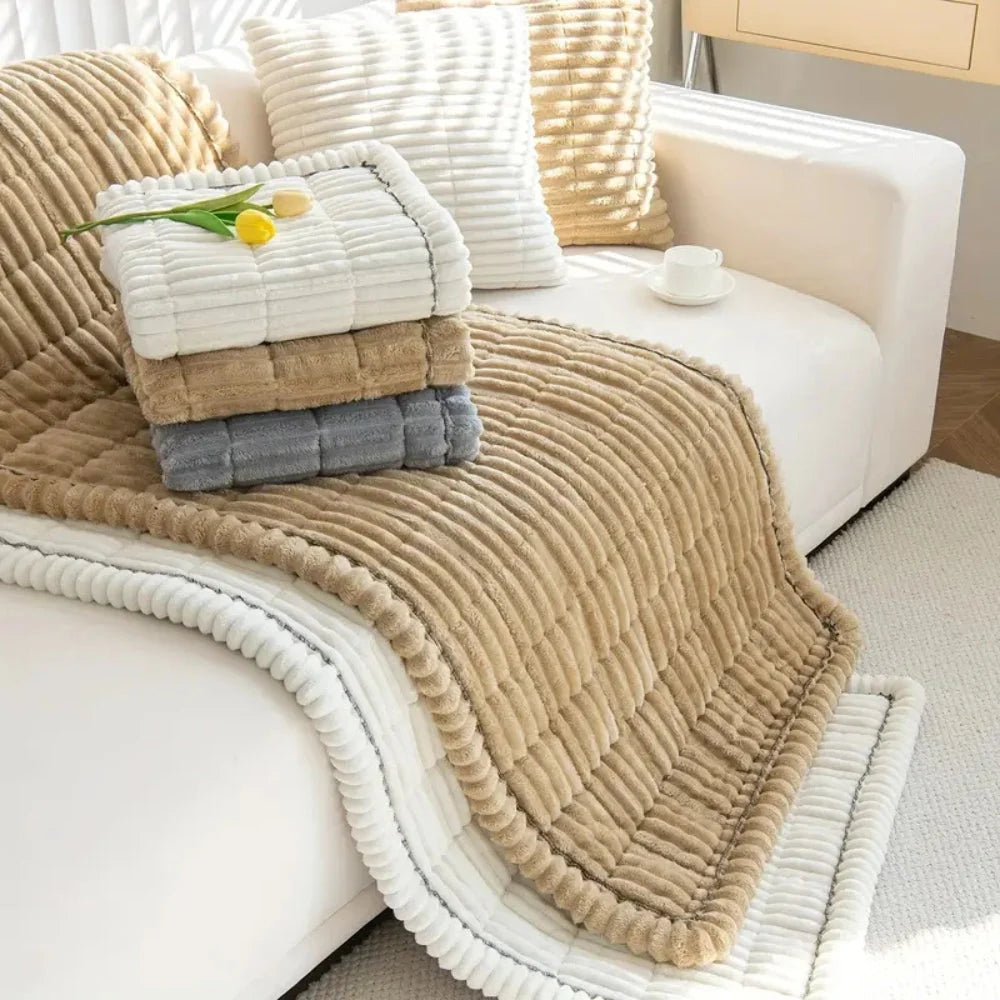 Sofa Cover Plush Flannel Anti-Slip Backing Machine Washable - Image 12