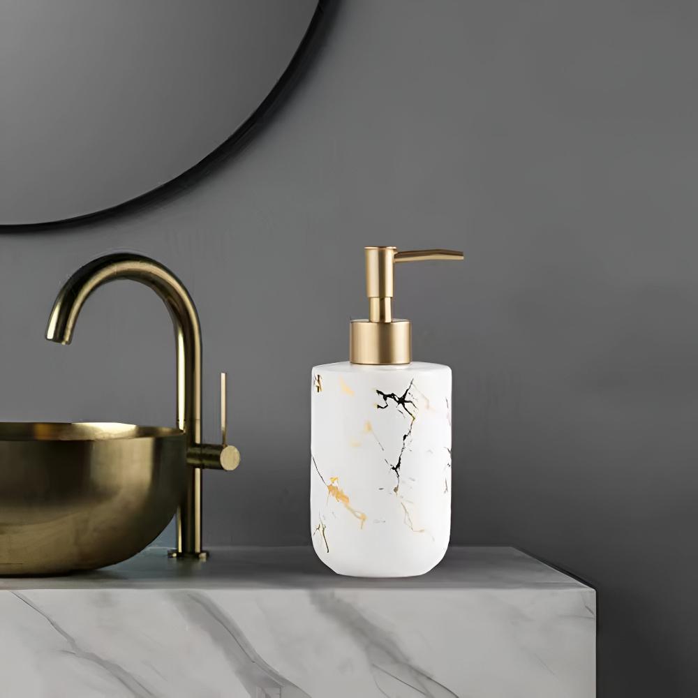 Soap Dispenser Ceramic Marble Gold Veins 400 ml - Image 7