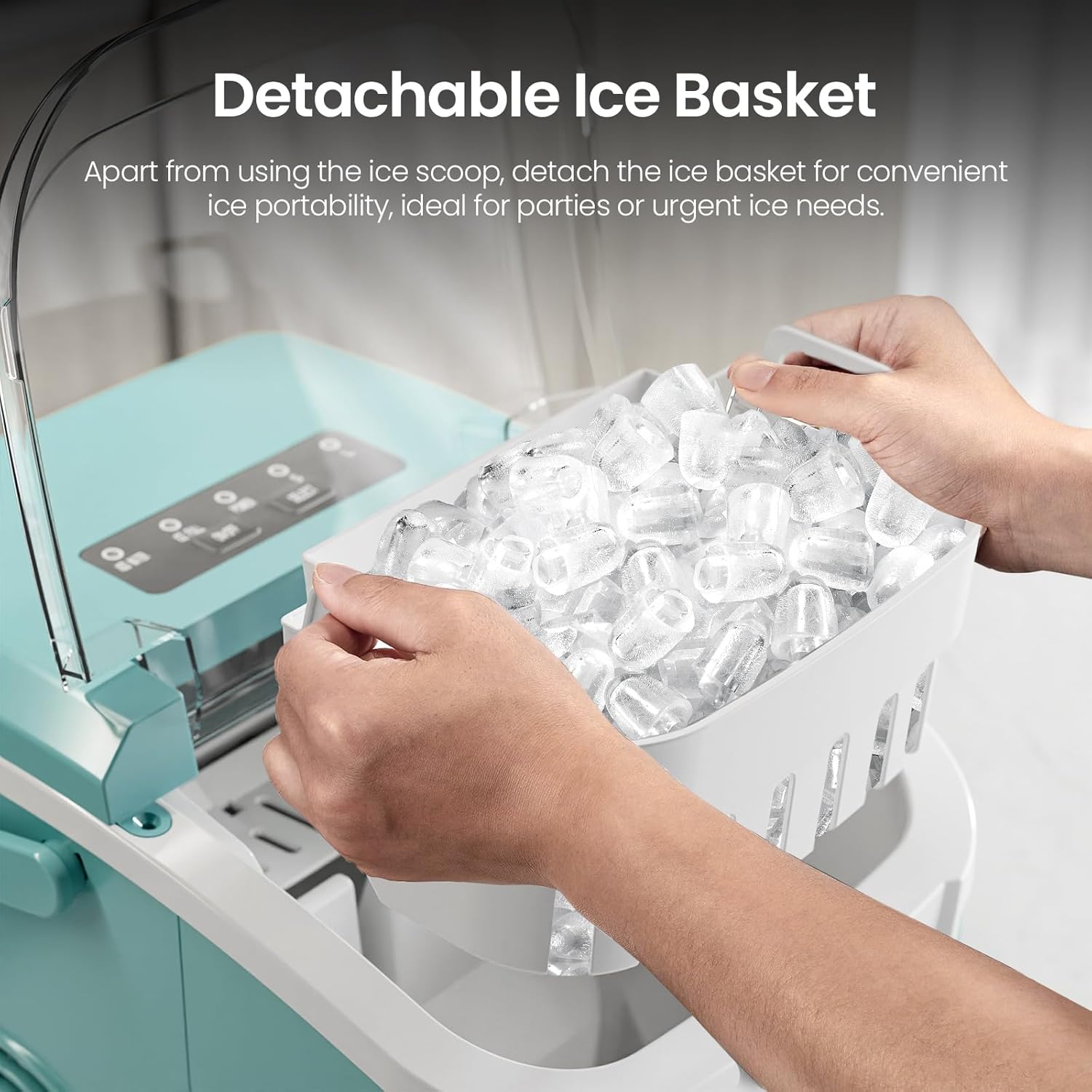 Kismile Ice Makers Countertop with Handle,8 Cubes in 6 Mins,Portable Ice Machine with Self-Cleaning for Home 58012RIM0 - Image 13