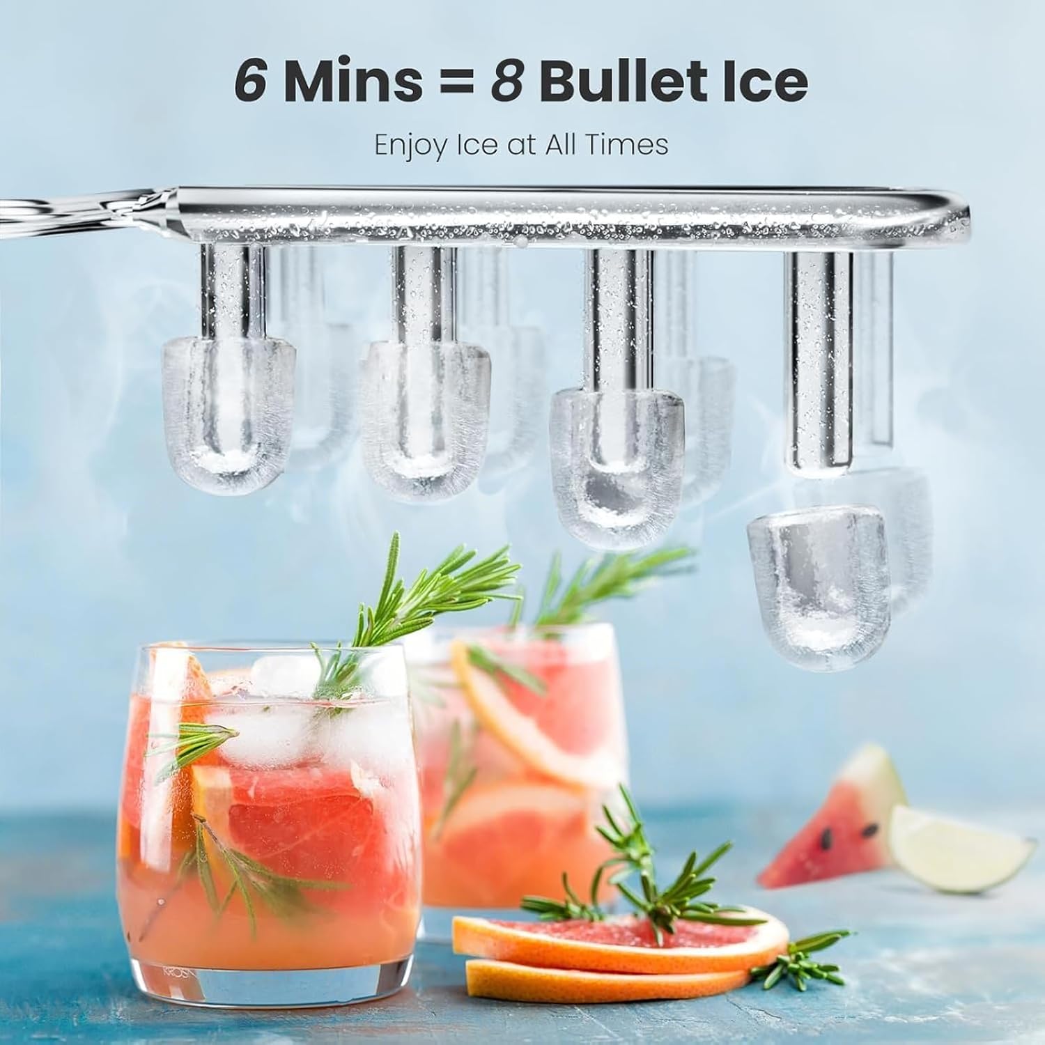 Kismile Ice Makers Countertop with Handle,8 Cubes in 6 Mins,Portable Ice Machine with Self-Cleaning for Home 58012RIM0 - Image 14