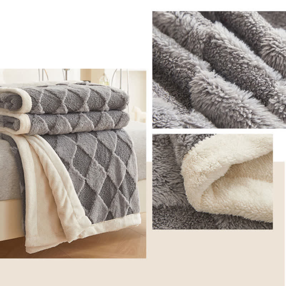 Plush Blanket Soft Microfiber Raised Diamond Pattern - Image 21