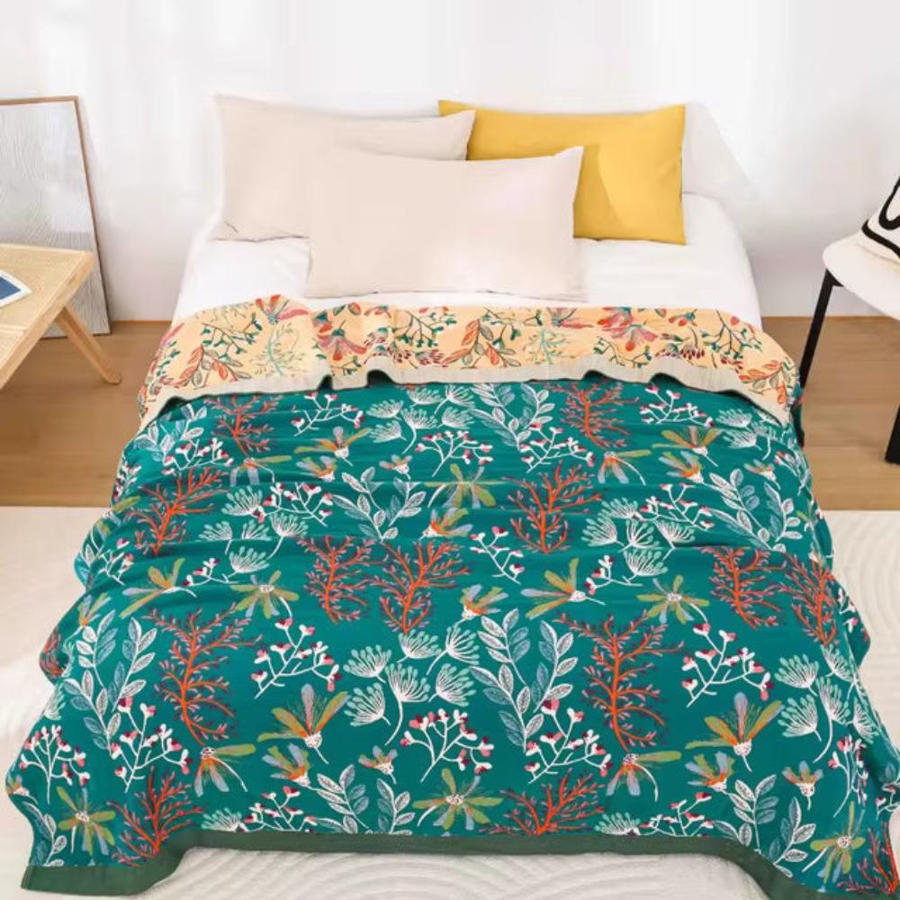 Throw Blanket Organic Cotton 4-Layer Gauze Oversized - Image 4